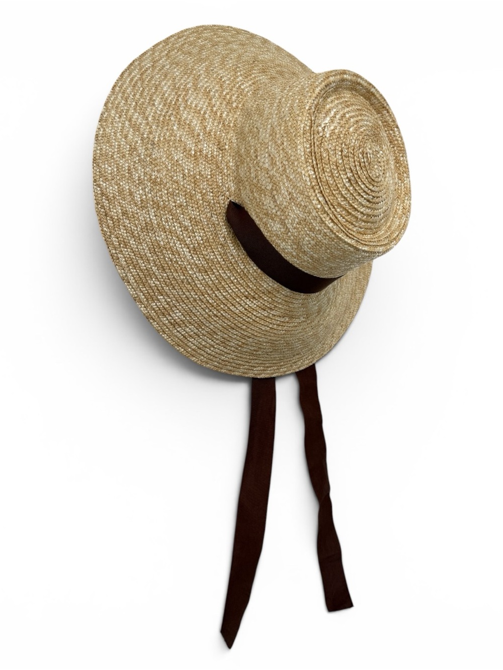 Straw Sun Hat with Brown Tie
